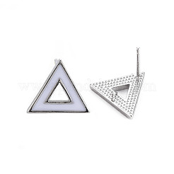 Brass with Enamel Stud Earring Findings&nbsp;KK-S356-673P-NF