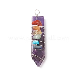 Chakra Natural Mixed Stone Big Pendants&nbsp;PALLOY-JF01907