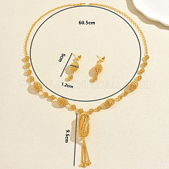Vintage Alloy Hollow Geometric Tassel Necklaces & Stud Earrings Sets for Women&nbsp;VW2533