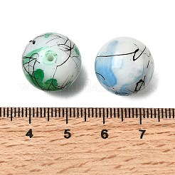 Opaque Spray Painted Glass Beads&nbsp;DGLA-MSMC002-16mm