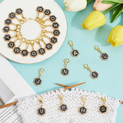26Pcs Alloy Enamel Pendant Locking Stitch Markers&nbsp;HJEW-SC00139