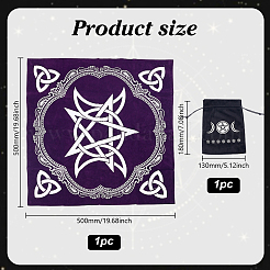 Square Flannelette Altar Tarot Tablecloth&nbsp;AJEW-HY0002-32B