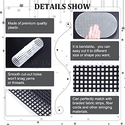 4Pcs 2 Colors Plastic Mesh Canvas Sheets&nbsp;DIY-WR0002-12