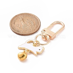 Cat & Fishbone Shape Alloy Enamel Charms Keychain&nbsp;KEYC-JKC00431-01