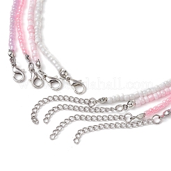 4Pcs 4 Colors Glass Seed Beaded Necklaces Set&nbsp;NJEW-JN04645