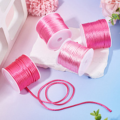 4 Rolls 4 Colors Nylon Satin Rattail Cords&nbsp;NWIR-TA0001-44