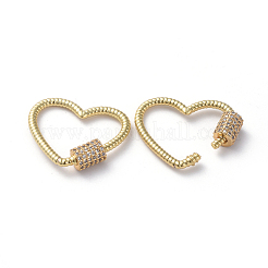 Brass Micro Pave Cubic Zirconia Screw Carabiner Lock Charms&nbsp;ZIRC-G160-12G