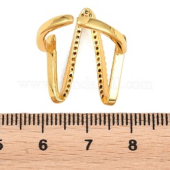 Brass Micro Pave Clear Cubic Zirconia Cuff Open Rings for Women&nbsp;RJEW-T032-01C-G