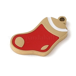 Christmas Theme Ion Plating(IP) 304 Stainless Steel Enamel Charms&nbsp;STAS-Z083-06G-05