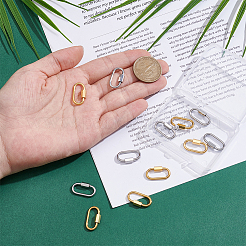 12Pcs 2 Colors 304 Stainless Steel Screw Carabiner Lock Charms&nbsp;STAS-UN0064-16