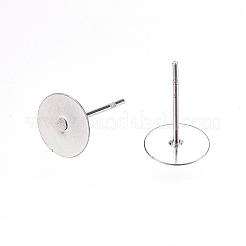 Tarnish Resistant 304 Stainless Steel Stud Earring Findings&nbsp;STAS-D448-088P-8mm