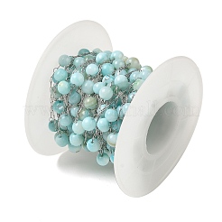 304 Stainless Steel Cable Chains with Dyed Shell Beads&nbsp;STAS-B067-04B-01