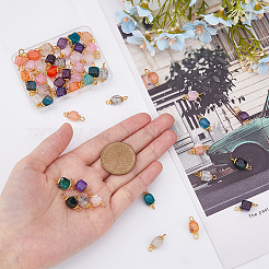 50Pcs 5 Colors Natural Agate Connector Charms&nbsp;FIND-DC0003-23