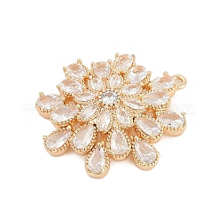 Brass Micro Pave Cubic Zirconia with Glass Pendants&nbsp;KK-Q026-16G