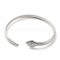 Non-Tarnish 304 Stainless Steel Snake Cuff Bangle&nbsp;BJEW-F456-01P