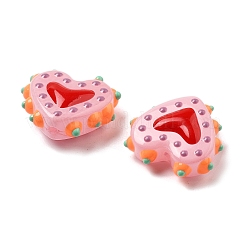 Baking Paint Glass Bumpy Beads Heart&nbsp;LAMP-V001-07C