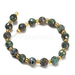 Electroplated Natural Druzy Geode Crystal Beads Strands&nbsp;G-F833-P01-8mm-03