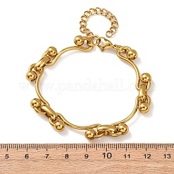 304 Stainless Steel Curved Bar Link Chain Bracelets for Women&nbsp;BJEW-F536-15G