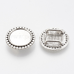 Tibetan Style Alloy Slide Charms Cabochon Settings&nbsp;TIBE-Q086-020AS-LF