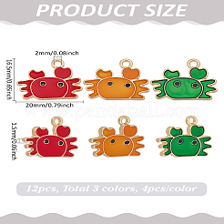 12Pcs 3 Colors Alloy Enamel Pendants&nbsp;ENAM-LP0002-29