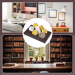 4-Slot Wood Display Holder for Commemorative Coin&nbsp;ODIS-WH0038-91