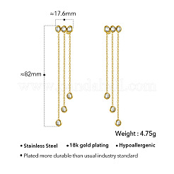 316 Surgical Stainless Steel Micro Pave Clear Cubic Zirconia Stud Earrings for Women&nbsp;WGF4ABD-01