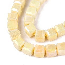 Anti-Tarnish Electroplate Glass Beads Strands&nbsp;GLAA-T025-8mm-10B