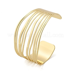 Hollow Brass Cuff Open Bangles&nbsp;BJEW-M060-04G