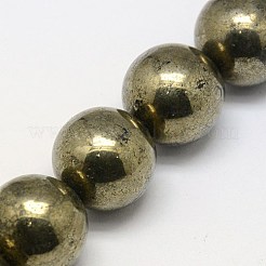 Natural Pyrite Beads Strands&nbsp;G-L031-14mm-01