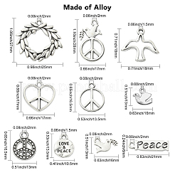 100Pcs 10 Styles Tibetan Style Alloy Pendants&nbsp;TIBEP-CJ0002-80