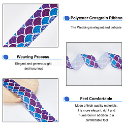 20 Yards Flat Printed Polyester Grosgrain Ribbon&nbsp;OCOR-WH0067-90A