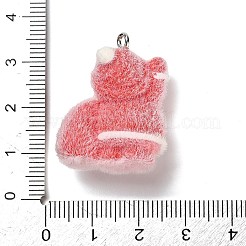 Christmas Flocky Opaque Resin Pendants&nbsp;RESI-C064-01A