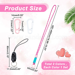2 Sets 2 Colors Polyester Card Holder Lanyard&nbsp;AJEW-HY0001-41