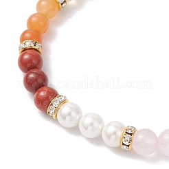Natural & Synthetic Gemstone & Shell Pearl Beaded Stretch Bracelets for Women&nbsp;BJEW-JB12175