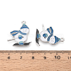 Rack Plating Alloy Enamel Snowman Pendants&nbsp;ENAM-T024-78A-P