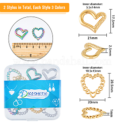 12Pcs 6 Style 304 Stainless Steel Linking Rings&nbsp;STAS-DC0011-03