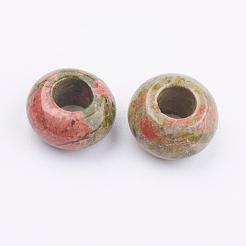 Natural Unakite European Beads&nbsp;G-K216-03B