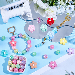10Pcs 10 Styles Flower Theme Silicone Beads&nbsp;SIL-BM0001-04