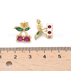 Brass Cubic Zirconia Stud Earrings&nbsp;EJEW-Q017-02G