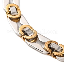 201 Stainless Steel Oval Byzantine Chain Bracelets&nbsp;BJEW-B078-127GP