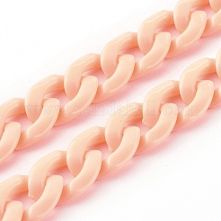 Personalized Acrylic Curb Chain Necklaces&nbsp;NJEW-JN03515-04