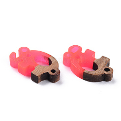 Opaque Resin & Walnut Wood Links Connectors&nbsp;RESI-T035-51