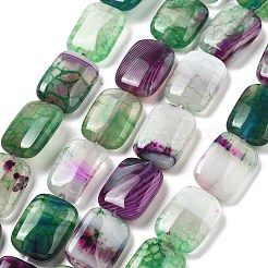 Natural Banded Agate Imitation Ruby in Zoisite Beads Strands&nbsp;G-K392-B03-13x18mm