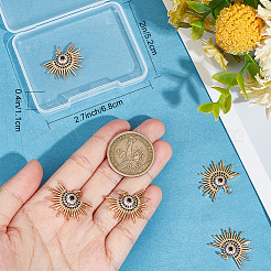 6Pcs Brass Cubic Zirconia Pendants&nbsp;KK-BBC0009-56