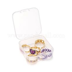 6Pcs 6 Style Brass Cuff Rings&nbsp;RJEW-LS0001-02B
