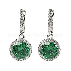 925 Sterling Silver Micro Pave Cubic Zirconia Hoop Earrings&nbsp;EJEW-B147-01A-02