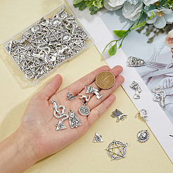 100Pcs 10 Style Tibetan Style Alloy Pendants&nbsp;TIBEP-DC0001-25