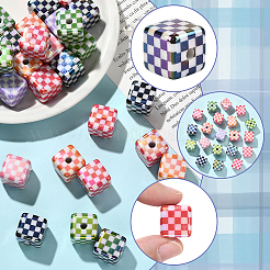 30Pcs UV Plating Opaque Acrylic Beads&nbsp;OACR-SP0001-92