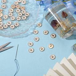 40Pcs 2-Hole Alloy Enamel Flat Round Buttons&nbsp;BUTT-CA0001-36LG