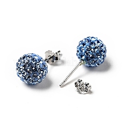 Gifts for Her Valentines Day 925 Sterling Silver Austrian Crystal Rhinestone Ball Stud Earrings for Girl&nbsp;Q286H081